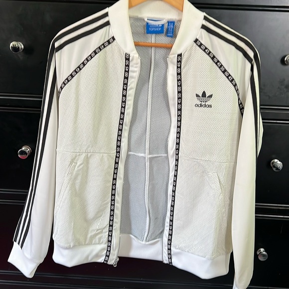 adidas Originals Jackets & Blazers - Adidas TopShop ladies lamb leather and cloth sleeves jacket